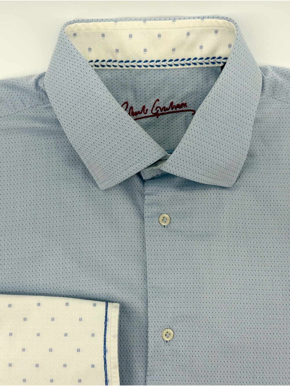 Robert Graham Pale Blue Textured Dress Shirt
